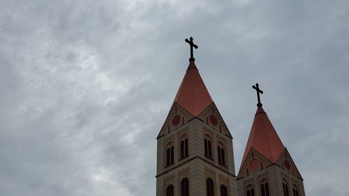 Low angle view of traditional building against sky