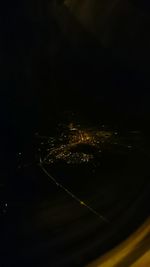 Aerial view of city at night