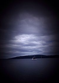 Boat sailing in sea