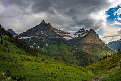 Panoramic view of mountains against sky