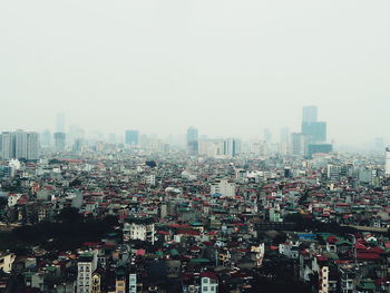 Cityscape against clear sky