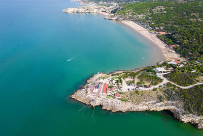 High angle view of beach