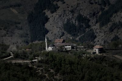 View of town on mountain