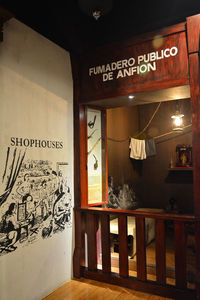 Information sign on table in restaurant