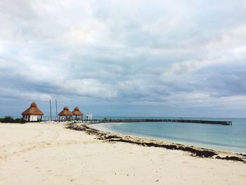 Scenic view of beach and sea against sky