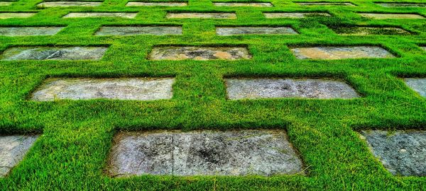 Full frame shot of stone on footpath