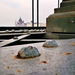 Surface level of bridge against sky