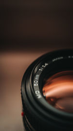 Close-up of camera lens 