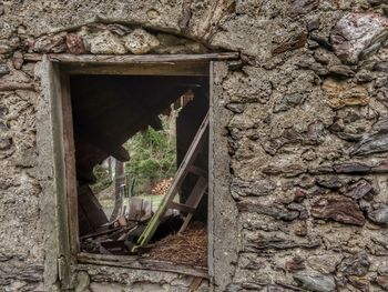 Close-up of abandoned built structure