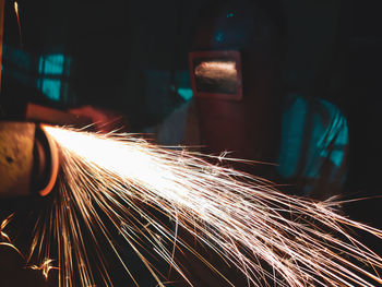 Blurred motion of working at factory