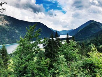 Scenic view of mountains against sky