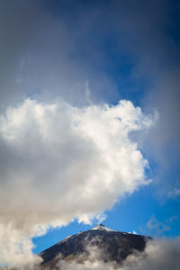 Low angle view of mountain against sky