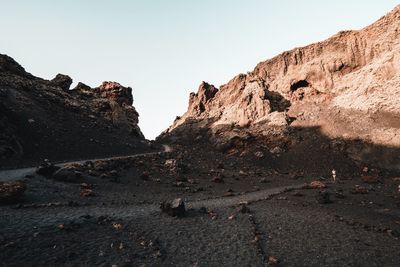 Rock formations against clear sky