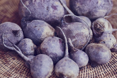 Close-up of beetroots in basket