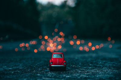 Close-up of toy car
