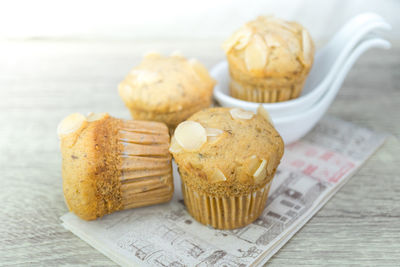 Close-up of cookies on table
