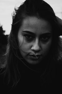 Close-up portrait of a beautiful young woman