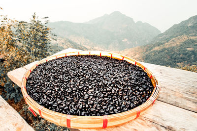 High angle view of coffee bean on table 