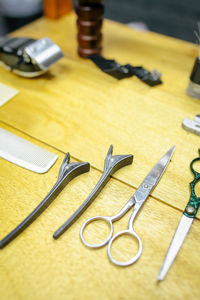 Close-up of keys on table