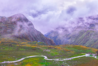 Scenic view of mountains against sky