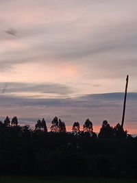 Silhouette trees against sky during sunset