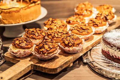 High angle view of cake on table