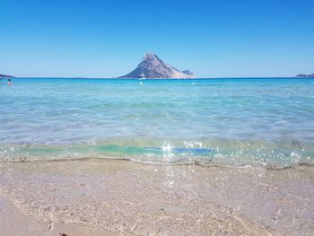 View of sea against blue sky