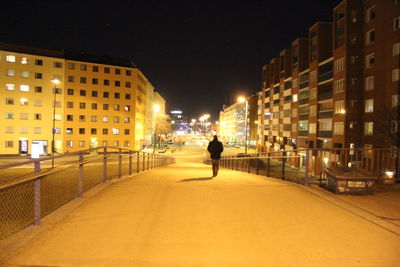 Illuminated building at night