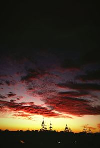 Scenic view of dramatic sky during sunset