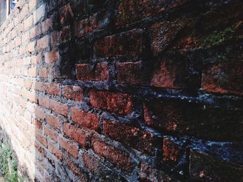 Low angle view of weathered wall