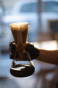 Close-up of drink on table