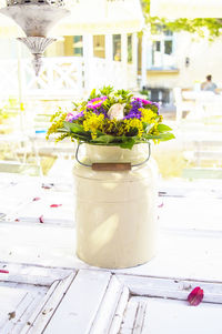 Close-up of flower bouquet on table