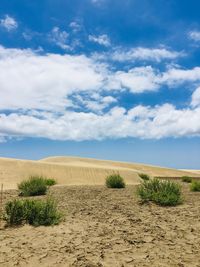 Scenic view of land against sky