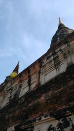 Low angle view of temple against sky