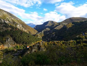 Scenic view of mountains against sky