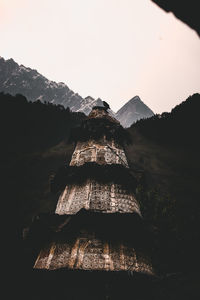 Scenic view of mountain range against clear sky