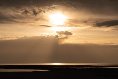 Amazing sunset on the great salt lake, utah, usa.