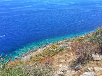 High angle view of beach