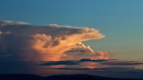 Low angle view of dramatic sky during sunset