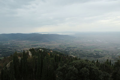 High angle view of landscape against sky