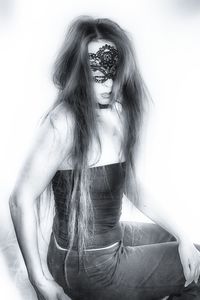 Portrait of woman with eyes closed