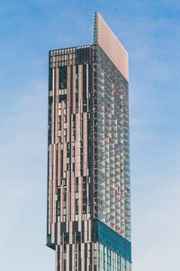 Low angle view of modern building against sky