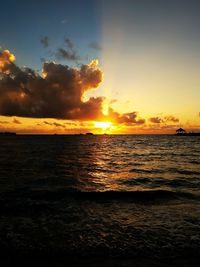 Scenic view of sea during sunset
