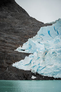 Contrast between glacier and rock