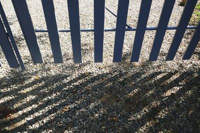 High angle view of shadow of window on building