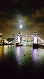 View of illuminated city at night