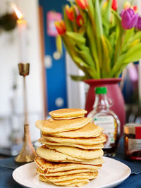 Close-up of bread on table at restaurant