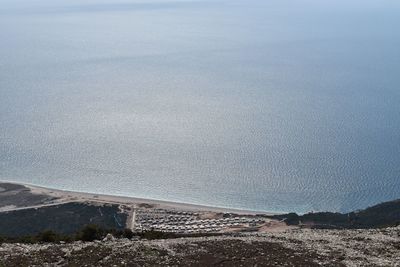 High angle view of beach against sky