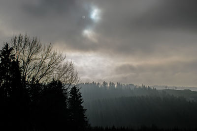 Scenic view of landscape against cloudy sky
