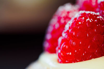 Close-up of raspberry tart